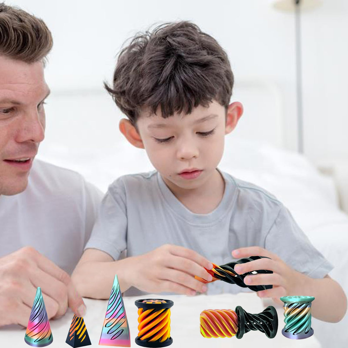 ajitxalr 3-Pack Impossible Cone & Spiral Cone Fidget Toy Set – Stress Relief & Focus