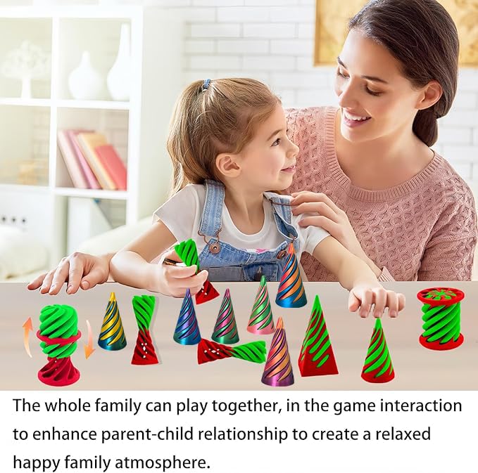 ajitxalr Impossible Cone & Pyramid Fidget Toys 6-Pack – Spiral Stress-Relief for Kids & Adults