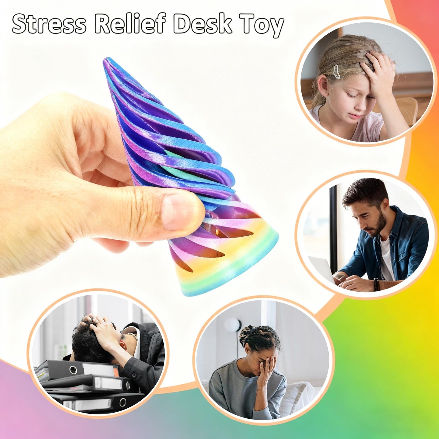 Ajitxalr Valentines Day Gifts: 9 Pack Impossible Cone & Spiral Fidget Toy Set