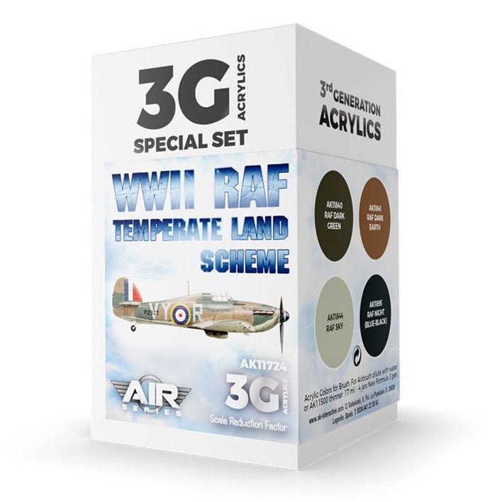 AK Interactive 3G Paint Set - WWII RAF Temperate Land Scheme (AK11724)
