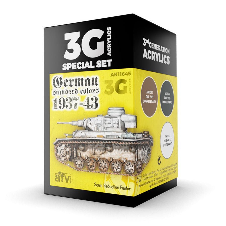 AK Interactive 3rd Gen AFV Paint Set - German Standard Colors 1937-44 (AK11645)
