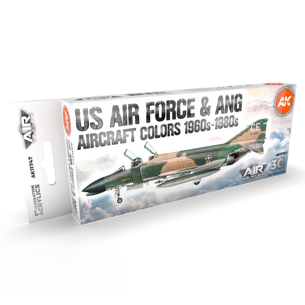 AK Interactive 3rd Gen Aircraft Paint Set - US Air Force & ANG Aircraft 1960s-1980s Set (AK11747)