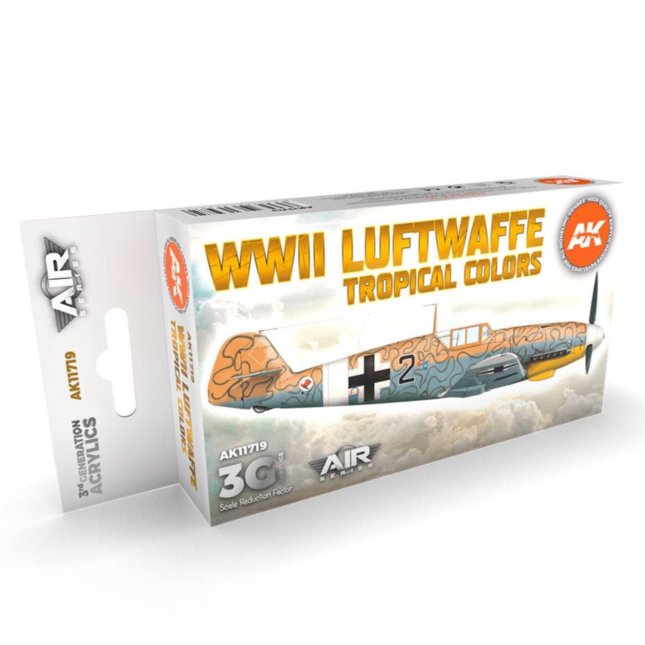 AK Interactive 3rd Gen Aircraft Paint Set - WWII Luftwaffe Tropical Colors Set (AK11719)