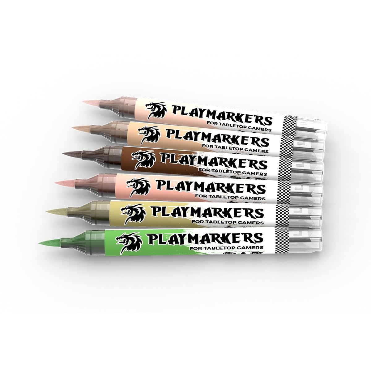AK Interactive Playmarkers: Skin & Flesh Tones Set – 6 Acrylic Markers for Miniatures