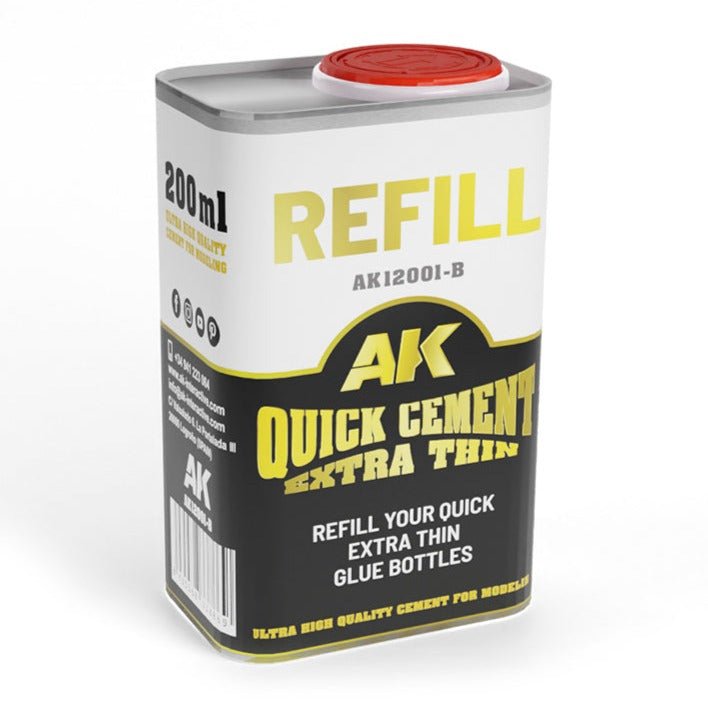 AK Interactive - Refill Quick Cement Extra Thin (Glue) 200ml (AK12001-B)