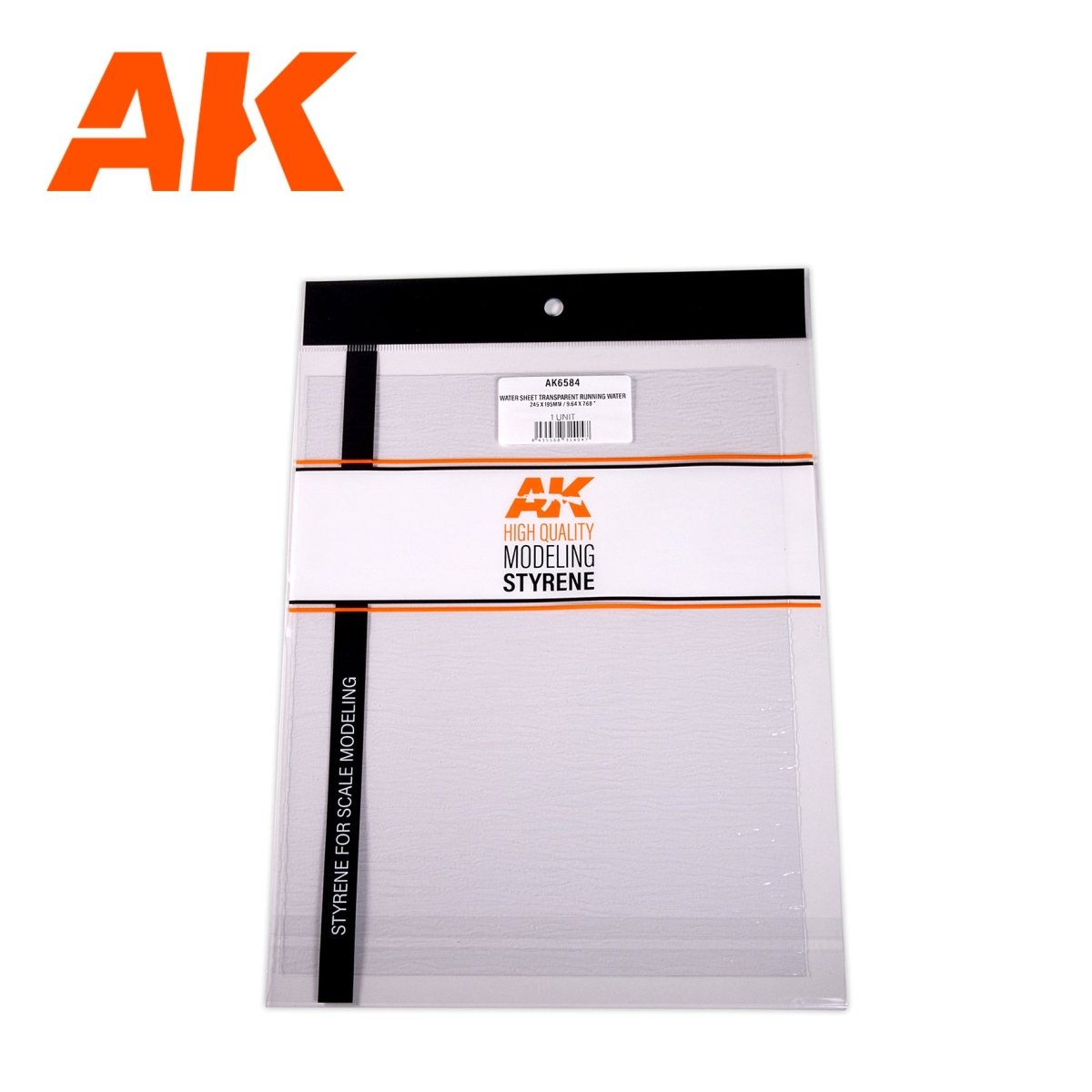 AK Interactive - Water Sheet Transparent Running Water 245 X 195mm (AK6584)