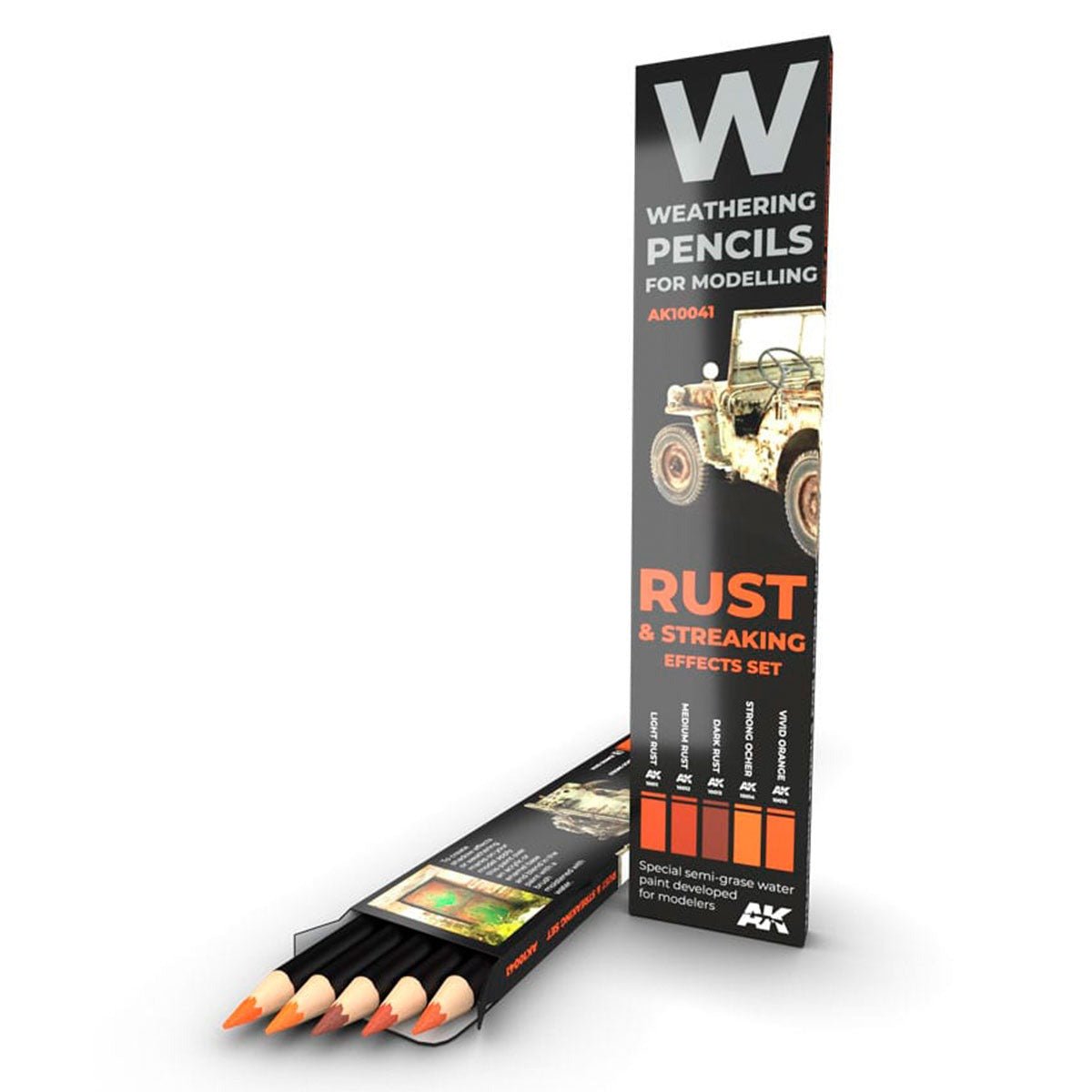 AK Interactive Watercolor Pencils Set - Rust & Streaking (AK10041)