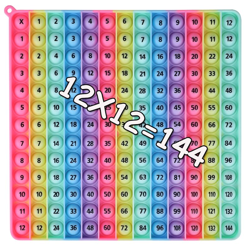 AK-SHIP 12x12 Multiplication Table Fidget Toy | P00P Learning Game for Stress Relief & Math Practice