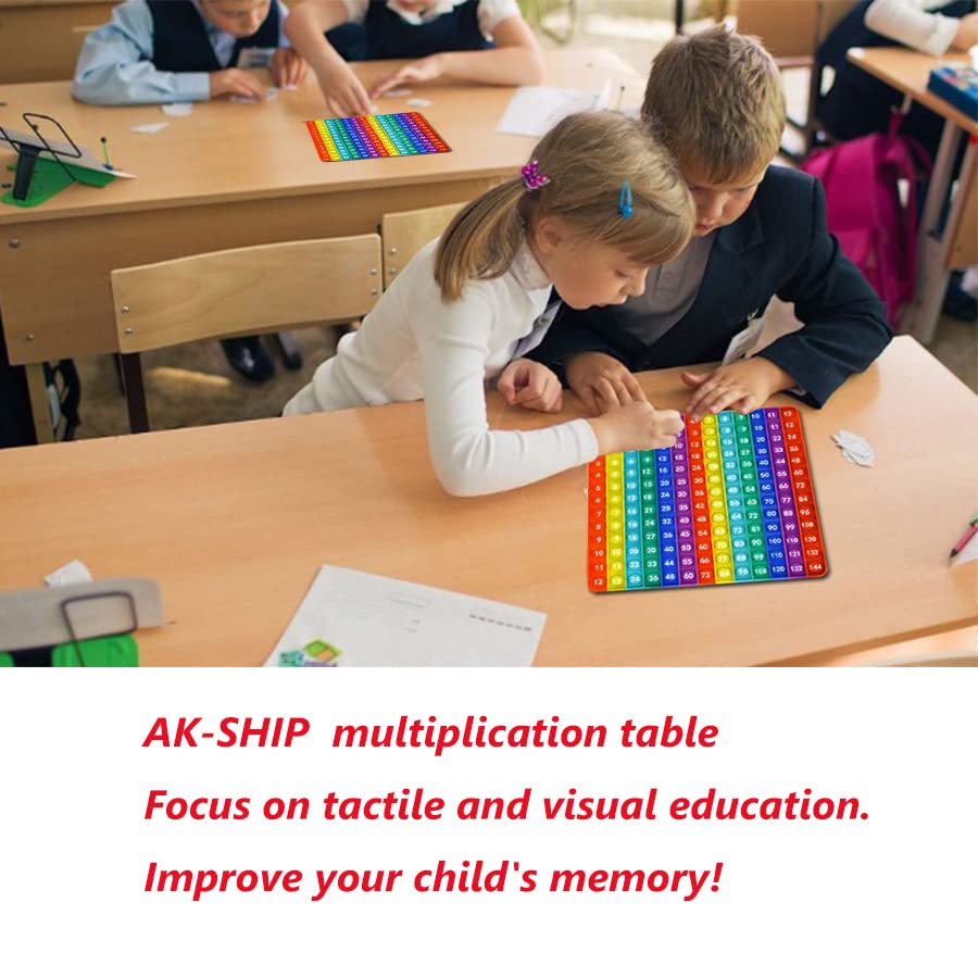 AK-SHIP Multiplication Table Bubble Toy – 12x12 Pop Fidget for Math Learning