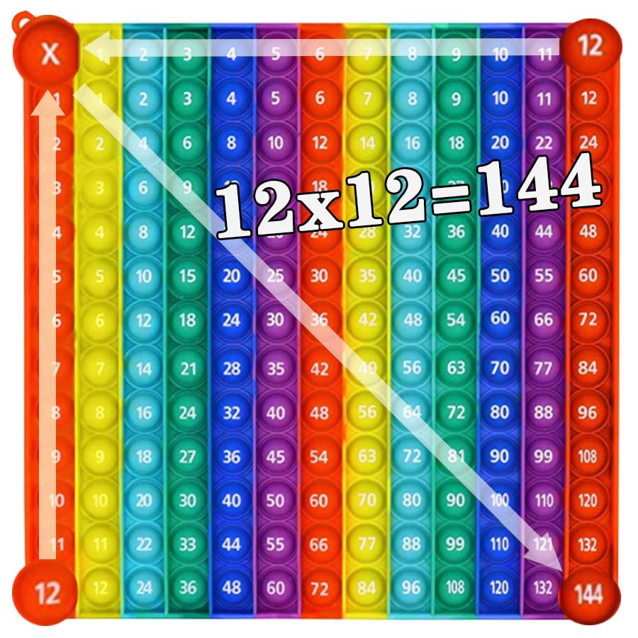 AK-SHIP Multiplication Table Bubble Toy – 12x12 Pop Fidget for Math Learning