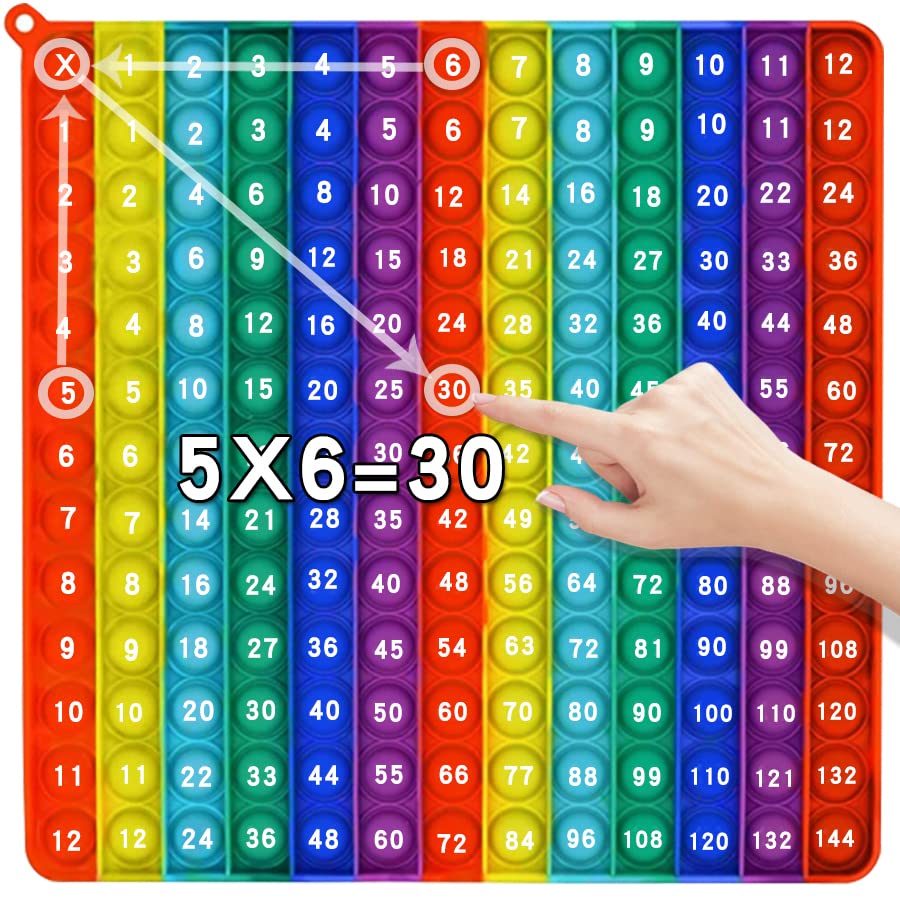 AK-SHIP Multiplication Table Bubble Toy – 12x12 Pop Fidget for Math Learning