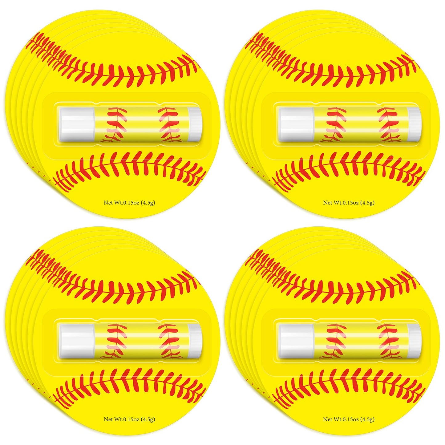 AKAIXI 24-Pack Softball Chapstick – Beeswax Lip Balm with Vanilla Flavor