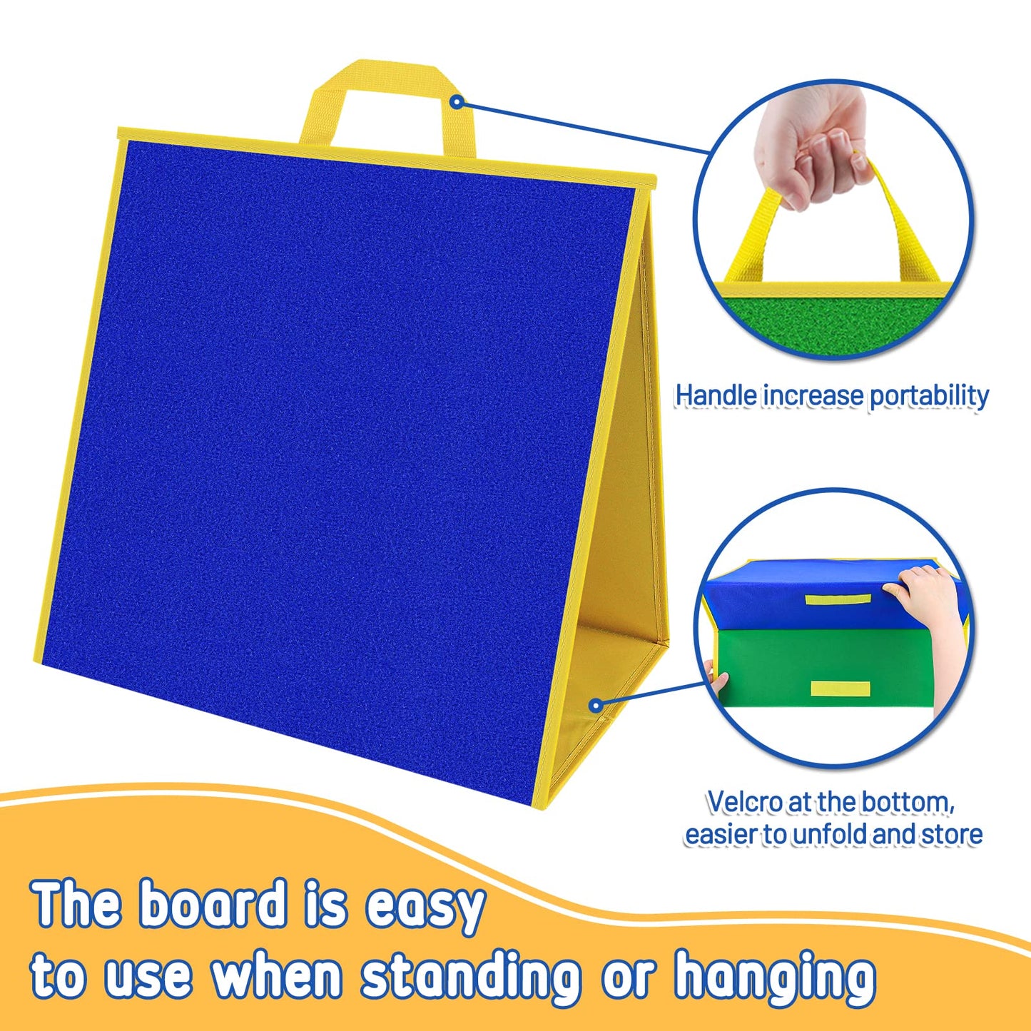 AKAYOK Double-Sided Felt Board 17x17 Inches | Foldable Flannel Story Board for Toddlers & Preschool