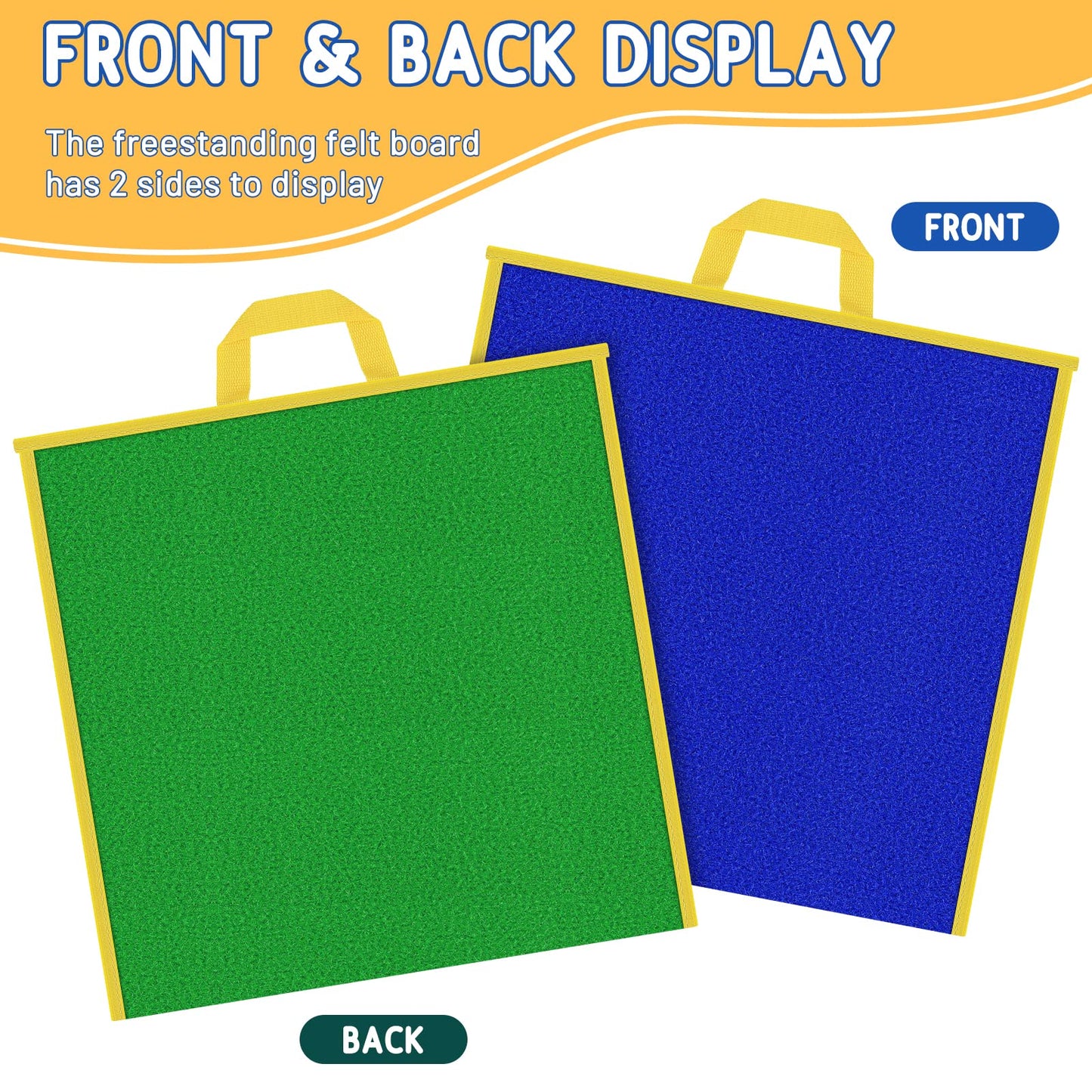AKAYOK Double-Sided Felt Board 17x17 Inches | Foldable Flannel Story Board for Toddlers & Preschool