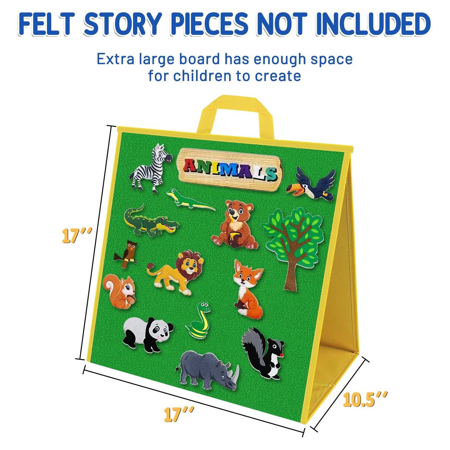AKAYOK Double-Sided Felt Board 17x17 Inches | Foldable Flannel Story Board for Toddlers & Preschool