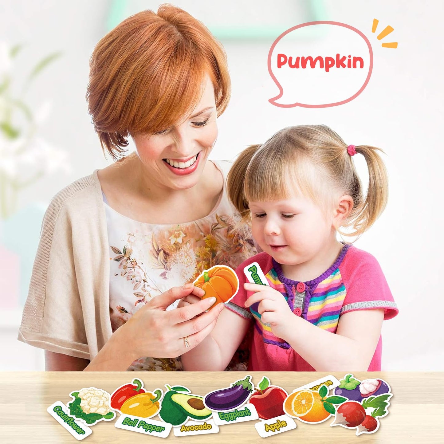 AKAYOK Felt Board Set: 90 Fruits & Vegetables for Preschool Learning