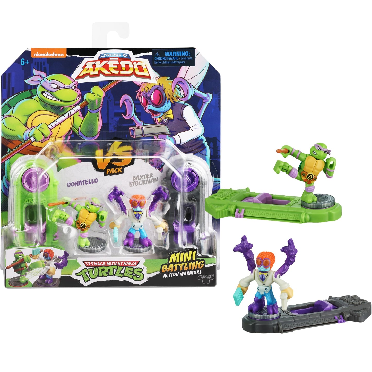 Akedo Legends TMNT Donatello vs Baxter Stockman Versus Pack – Battle Controller Included
