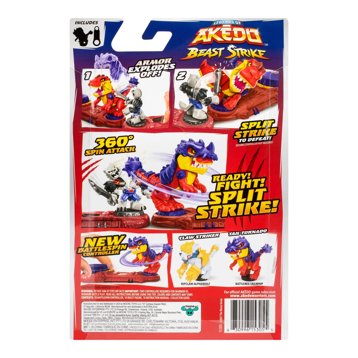 Akedo Legends: Ultra Beast Battlerex Tailwhip with 360-degree Spin & Battlespin Controller