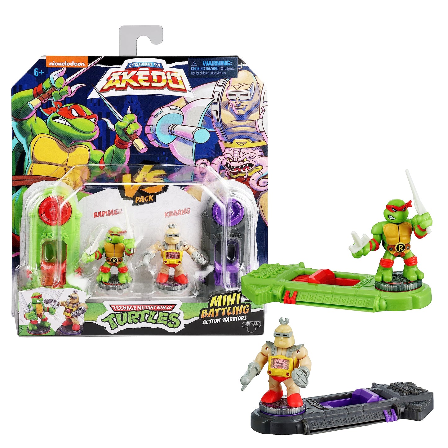 Legends of Akedo TMNT Raphael vs Krang – Versus Pack | 2 Mini Figures, 2 Trigger Controllers, Manual