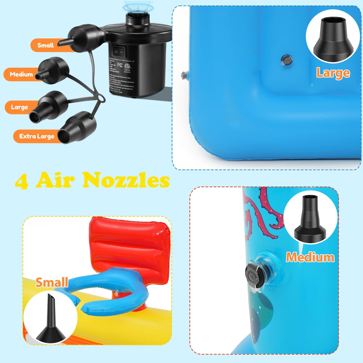 AKEYDIY Inflatable Bounce House for Kids 3-6 | Indoor & Outdoor with Basketball Hoop