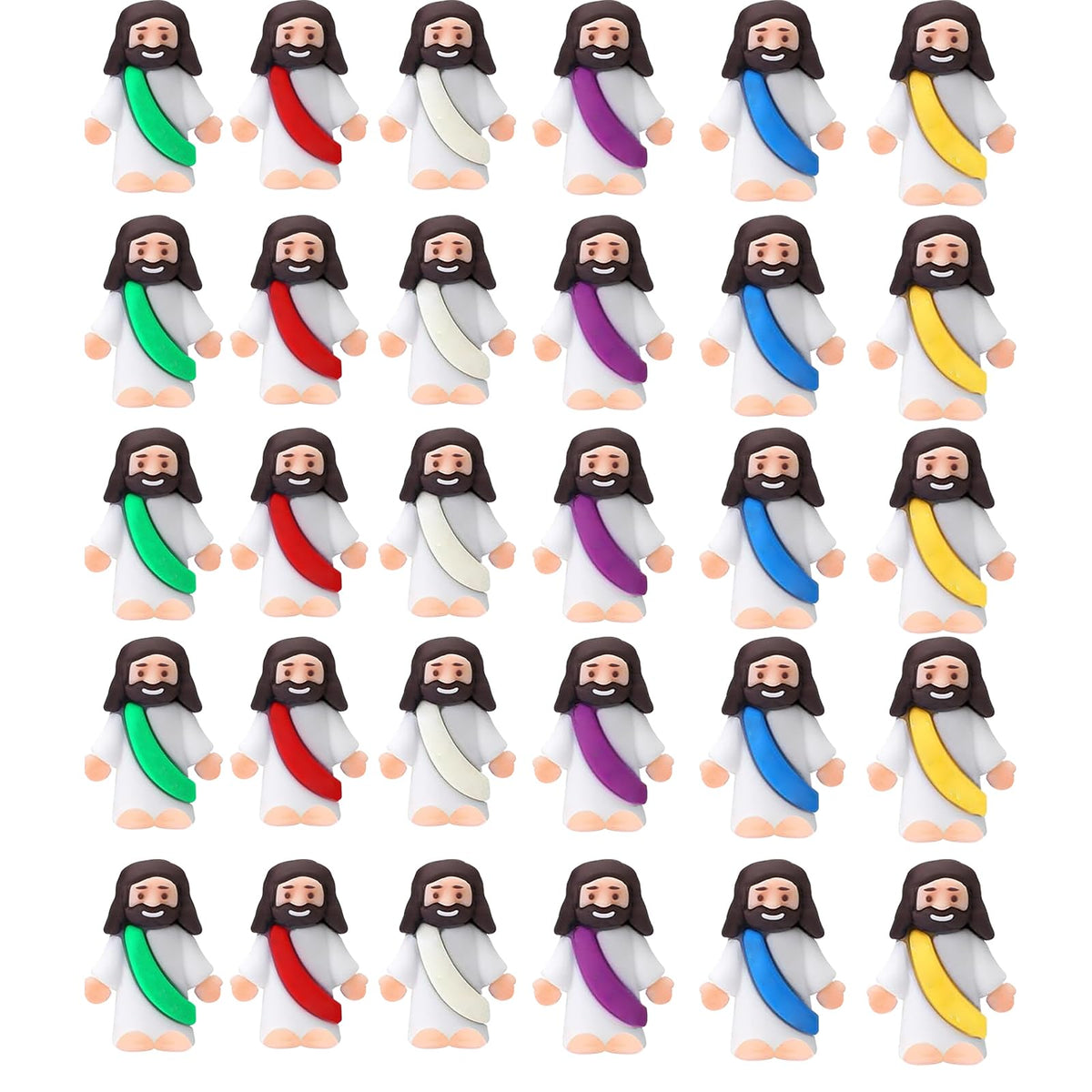 AKFAHOIF Mini Jesus Figures — 30-Piece Set for Easter Decor, Egg Fillers, and Play
