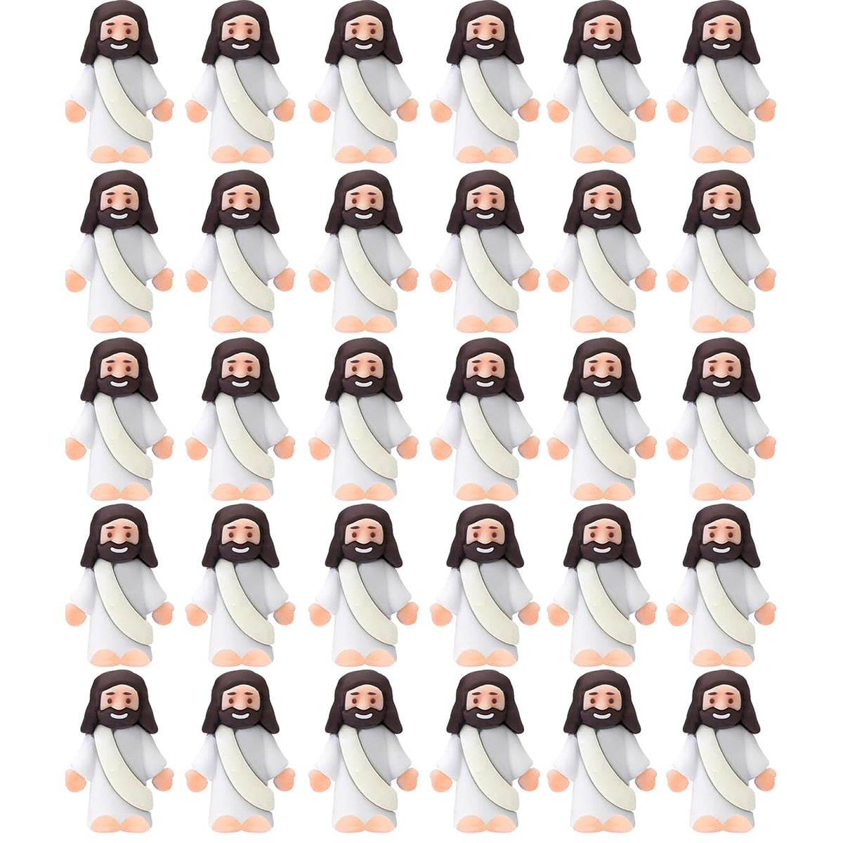 AKFAHOIF Mini Jesus Figures — 30-Piece Set for Easter Decor, Egg Fillers, and Play