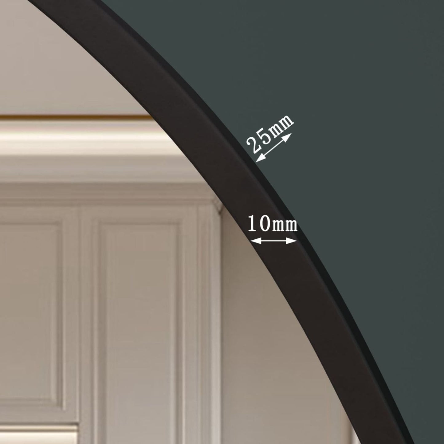 Akiko - Full Length Black Metal Arched Mirror - 180cm x 90cm