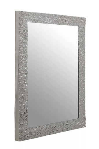 Akola Textured Silver Frame Rectangular Wall Mirror