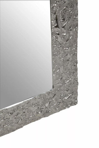 Akola Textured Silver Frame Rectangular Wall Mirror