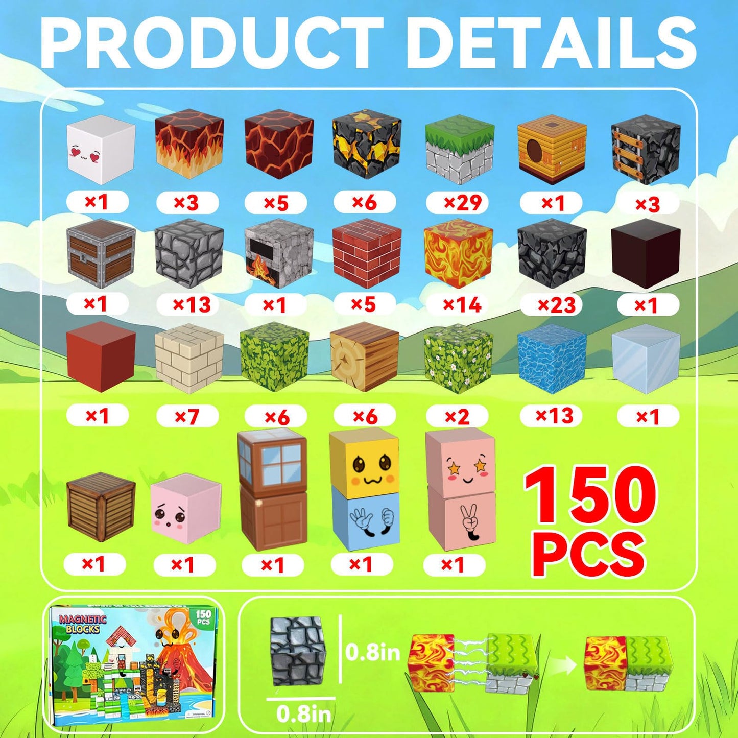 AKUTAIN 150PCS Easter Blocks – STEM Building Cubes, Fidget Stacking Toys & Gifts for Kids
