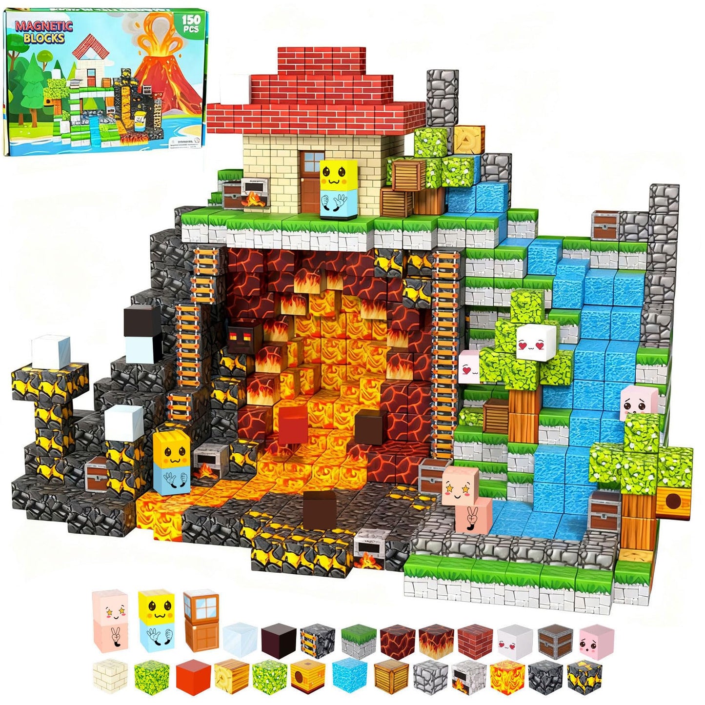 AKUTAIN 150PCS Easter Blocks – STEM Building Cubes, Fidget Stacking Toys & Gifts for Kids