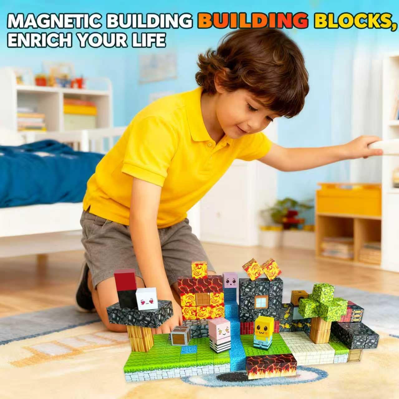AKUTAIN 150PCS Easter Blocks – STEM Building Cubes, Fidget Stacking Toys & Gifts for Kids