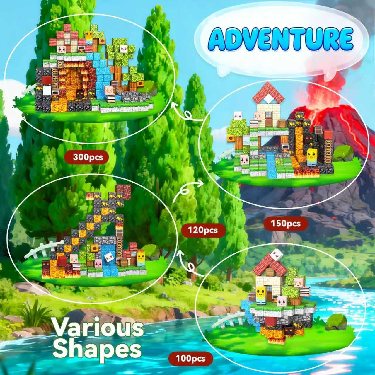 AKUTAIN 150PCS Easter Blocks – STEM Building Cubes, Fidget Stacking Toys & Gifts for Kids