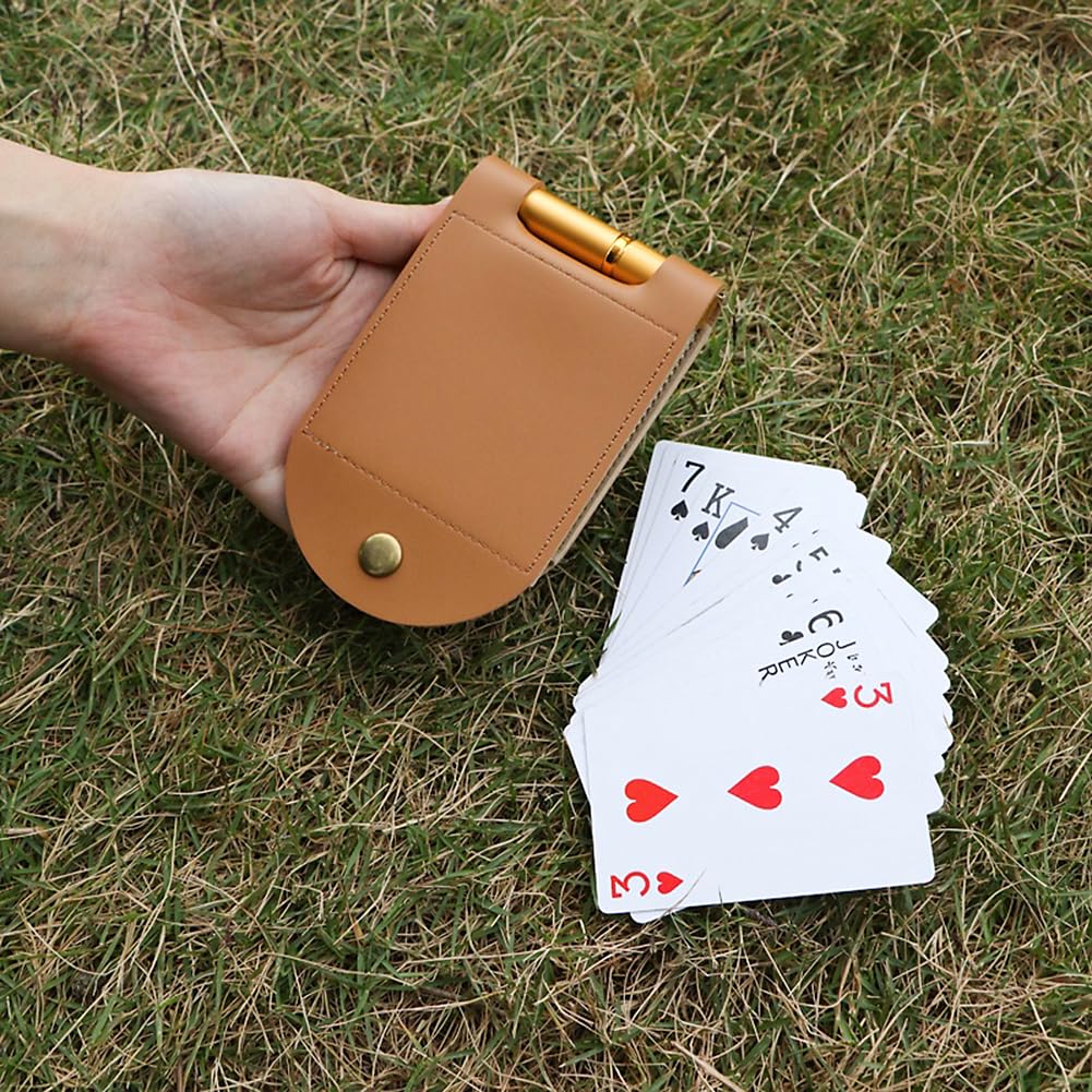 AKV Travel Cribbage Board Set – Portable 2-Track Foldable PU Leather Cribbage Board with 4 Pegs
