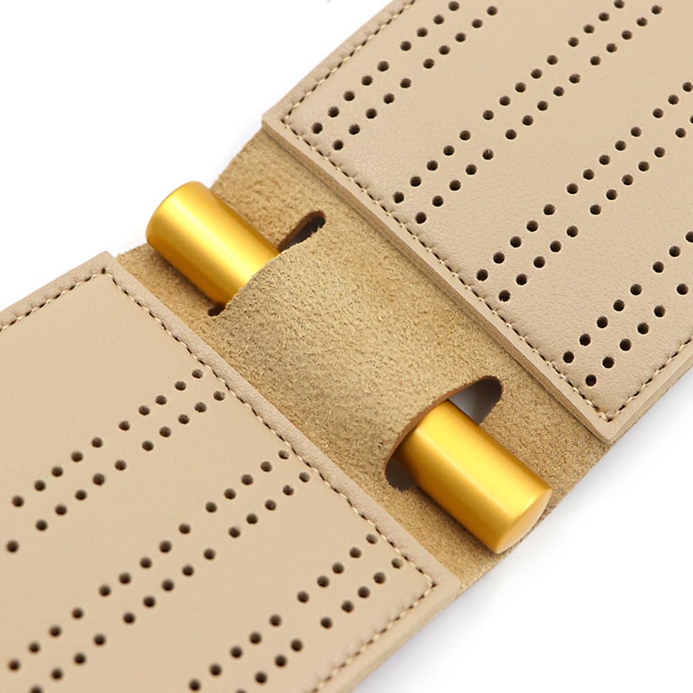 AKV Travel Cribbage Board Set – Portable 2-Track Foldable PU Leather Cribbage Board with 4 Pegs