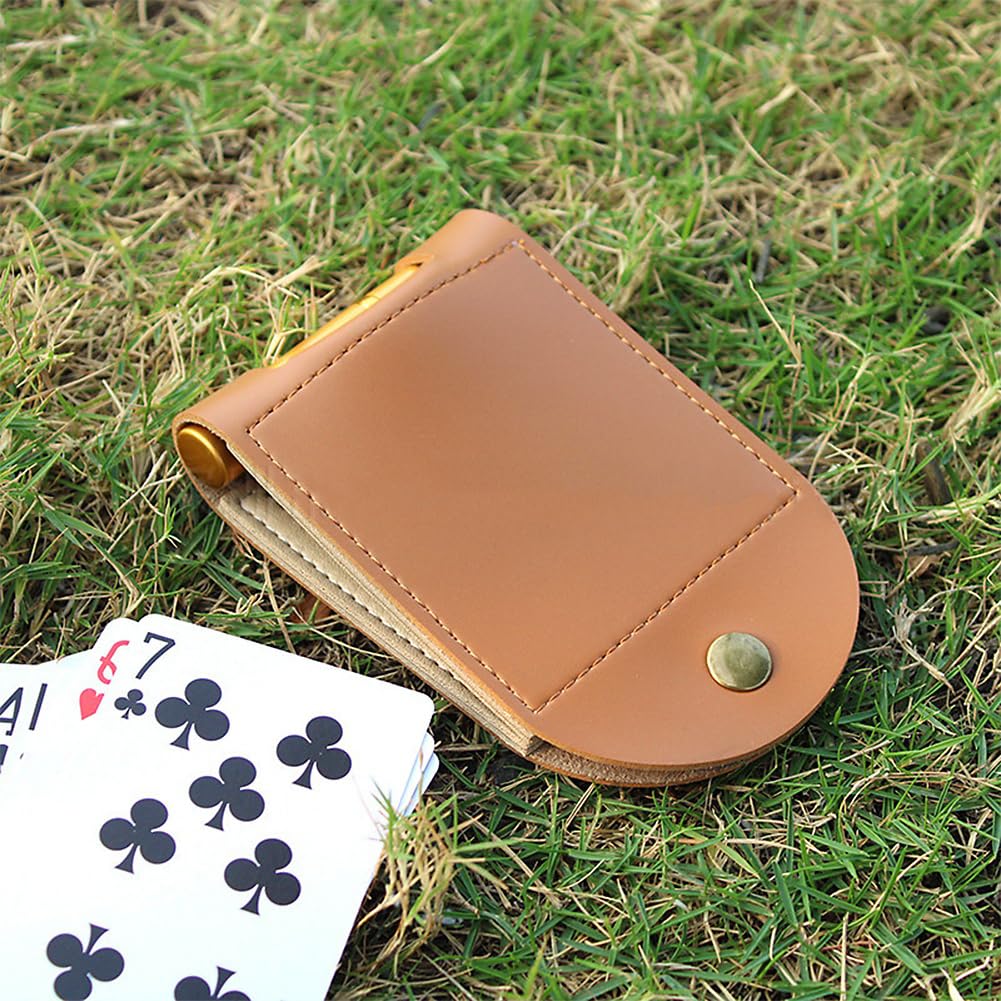 AKV Travel Cribbage Board Set – Portable 2-Track Foldable PU Leather Cribbage Board with 4 Pegs