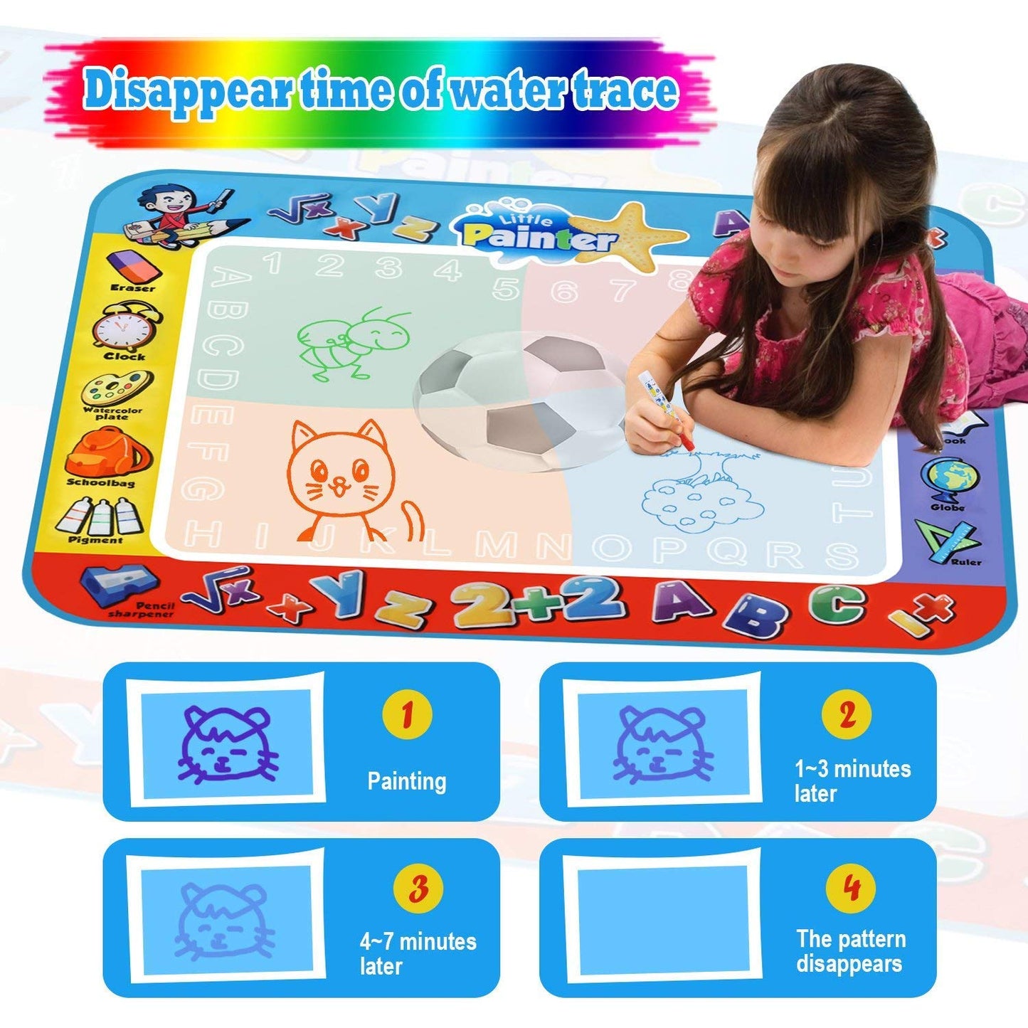Alago Aqua Coloring Mat - Mess-Free Water Doodle Pad for Kids 3+