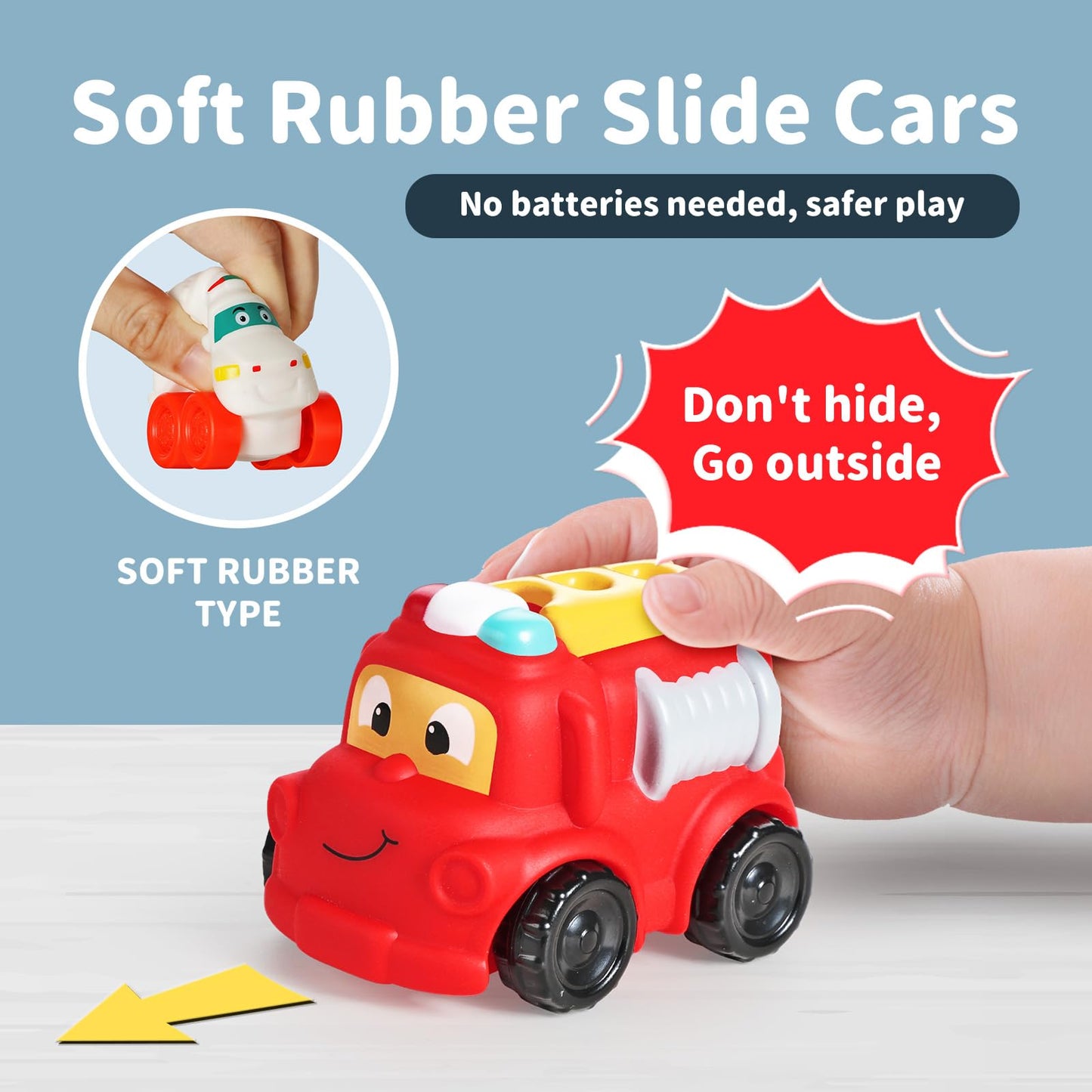 ALASOU 12-Piece Soft Rubber Car Toys with Playmat & Storage Bag — Baby & Toddler Toys for 12–18 Months