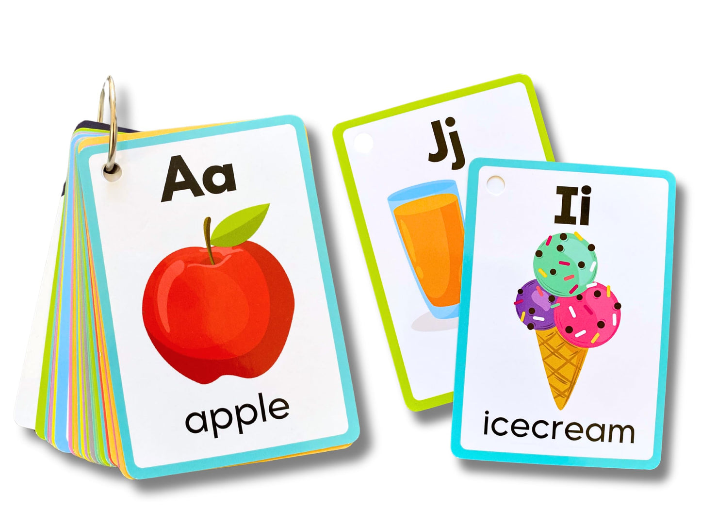 Albidaya English Alphabet Flash Cards – Double-Sided Colorful ABC Cards for Toddlers