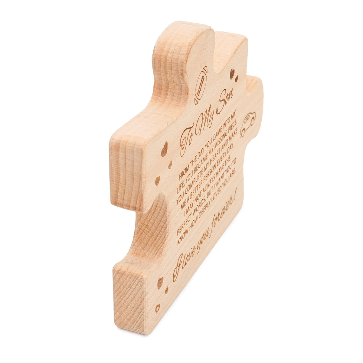 To My Son – Valentines Gifts from Mom | Alcarin Wooden Block Puzzle Keepsake
