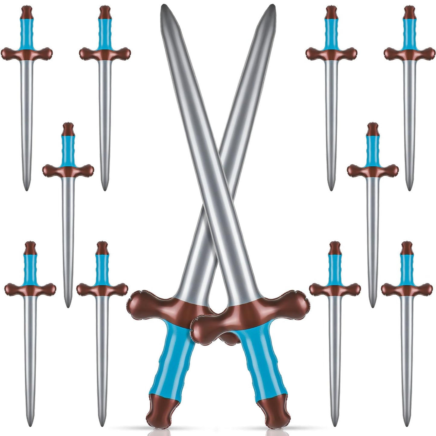 ALDMIO 10Pcs Inflatable Swords - 24in Pirate Swords for Pool Party, Cosplay & Halloween