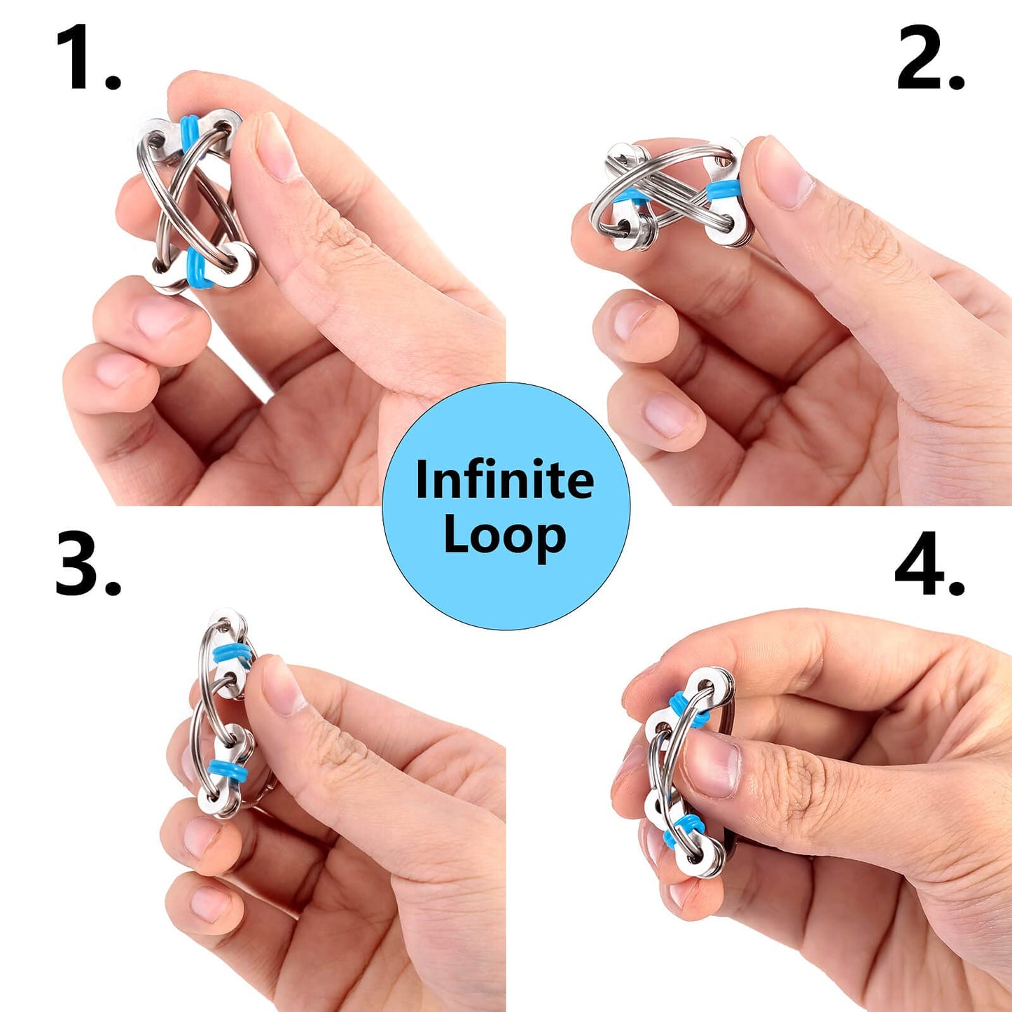ALDMIO Bike Chain Fidget Toys Set – Six Roller Chain & Key Flippy Chain for Focus, Anxiety, ADHD