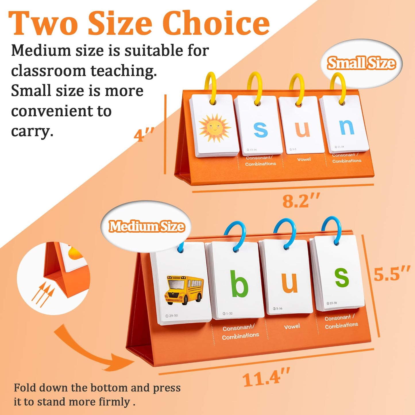 Alened Phonics Flash Cards — CVC/CVCC/CCVC Word Builder & Sight Words