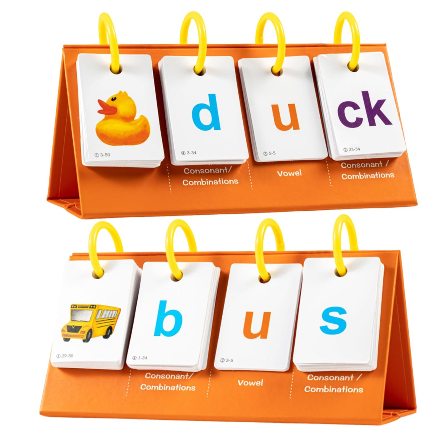 Alened Phonics Flash Cards — CVC/CVCC/CCVC Word Builder & Sight Words