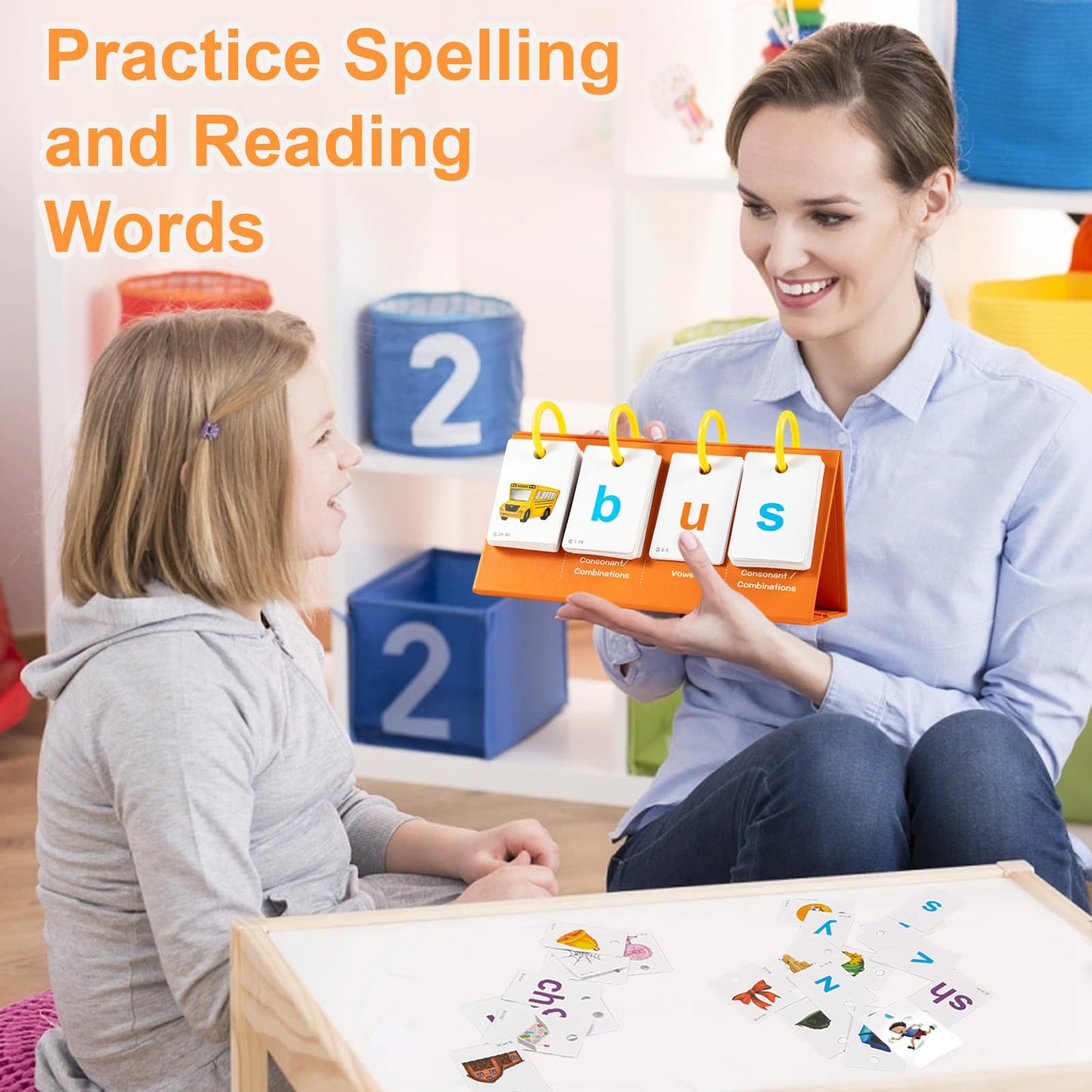 Alened Phonics Flash Cards — CVC/CVCC/CCVC Word Builder & Sight Words