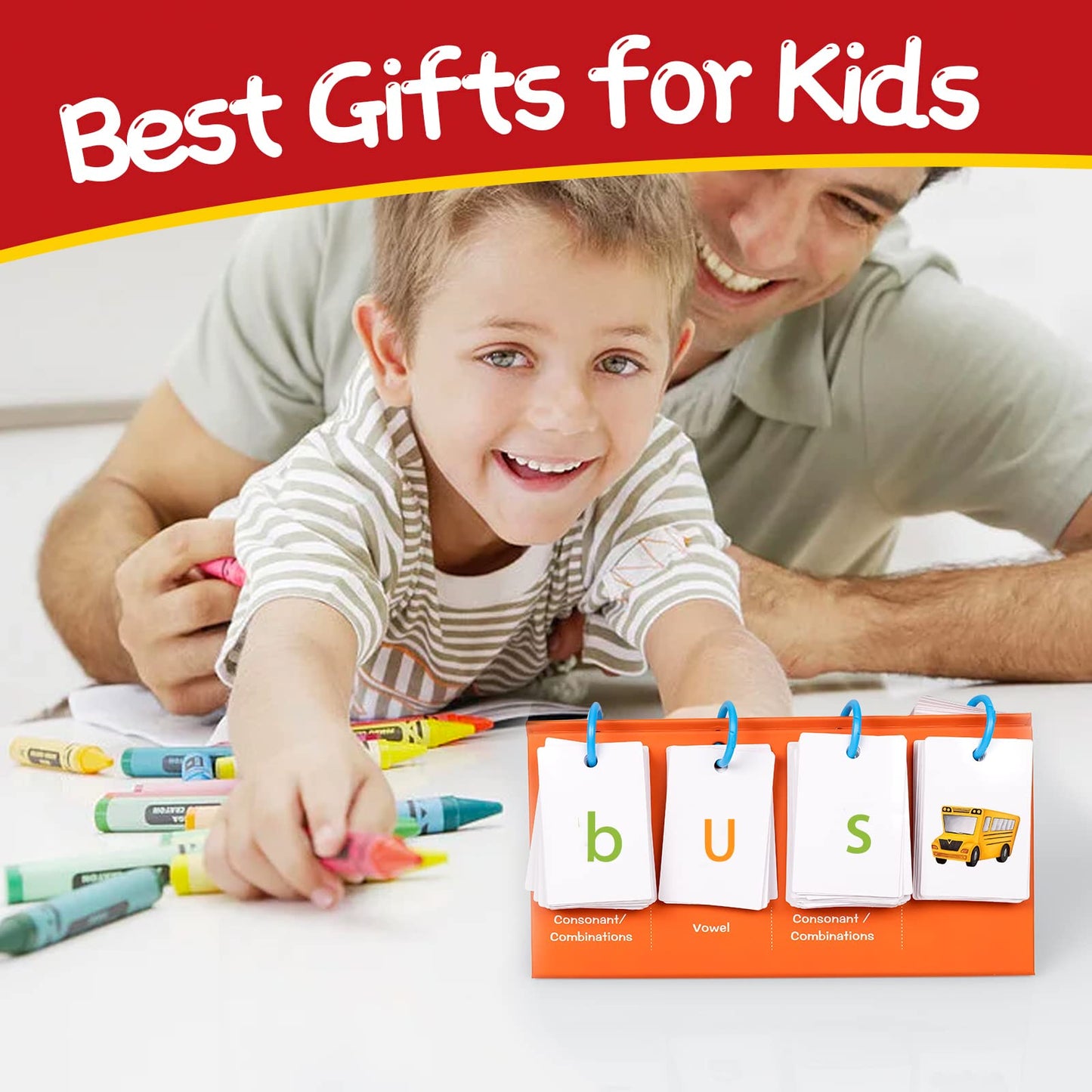 Alened Phonics Flash Cards — CVC/CVCC/CCVC Word Builder & Sight Words