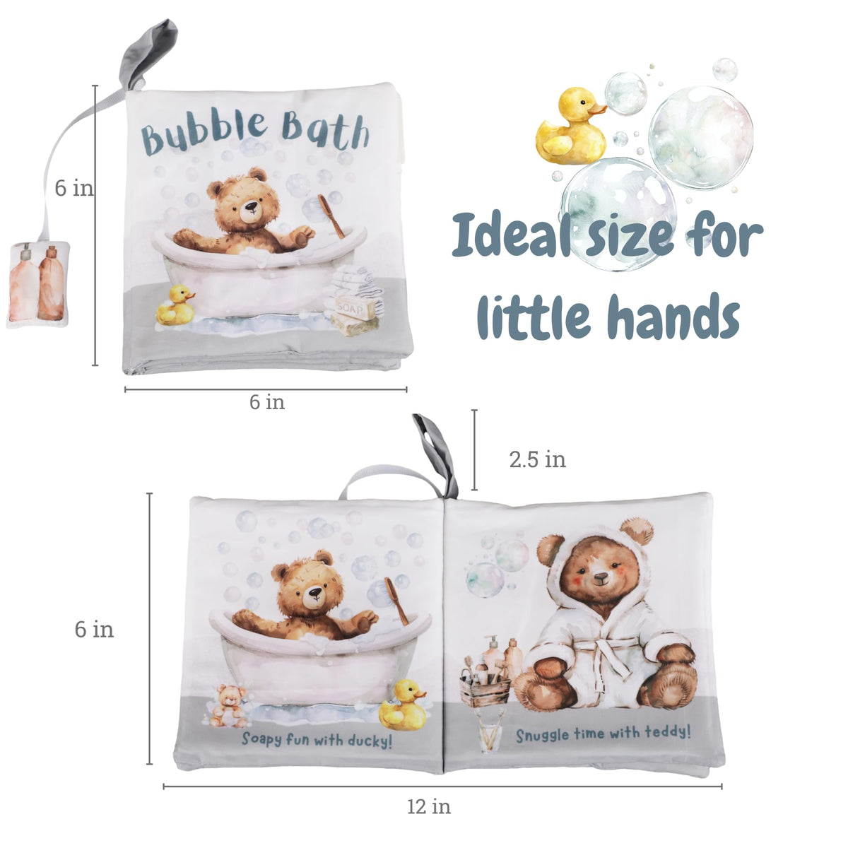 Ali+Oli Baby Cloth Book – Soft Crinkle Teether for Infants 0-12 Months | Early Learning Tummy Time Toy