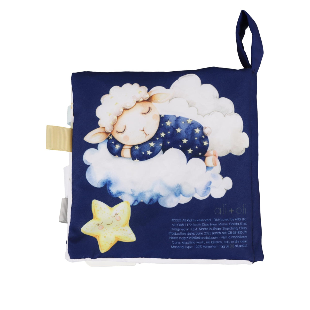 Ali+Oli Baby Cloth Book – Soft Crinkle Teether for Infants 0-12 Months | Tummy Time & Early Learning
