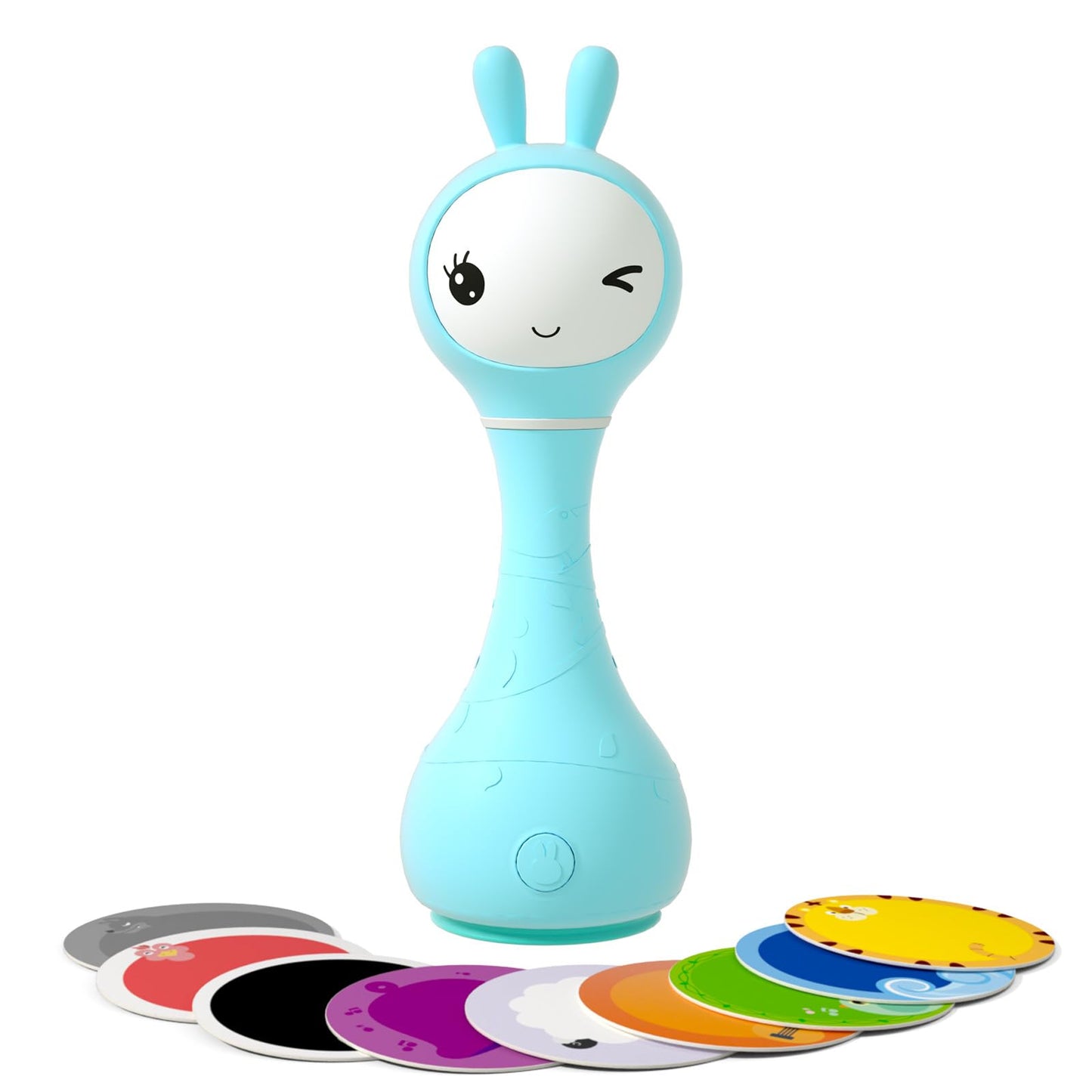 Alilo Baby Musical Rattle Toy - 66 Sounds, 15 Songs, Light-Up Ears, Color Recognition, Rechargeable