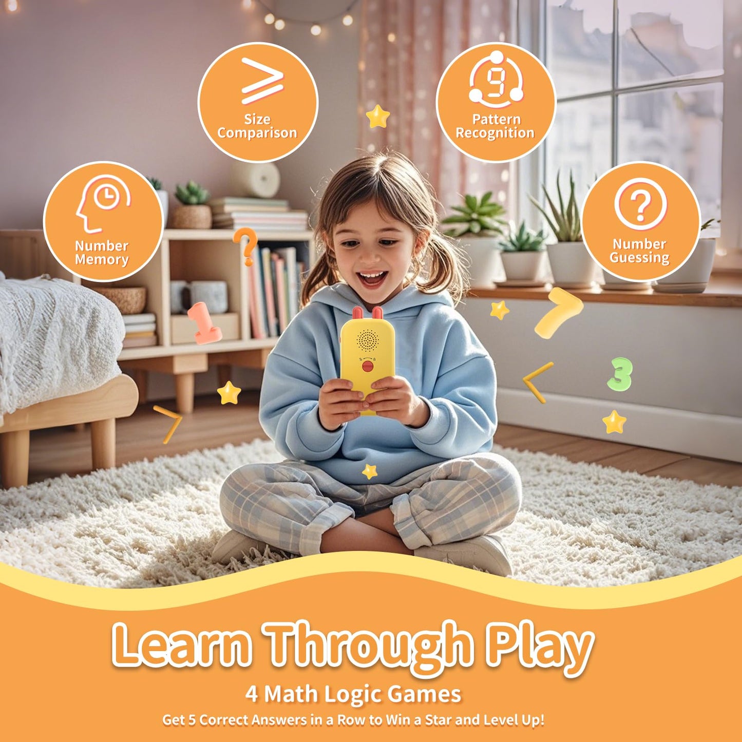 alilo Math Games for Kids Ages 5-12 | 19 Games, 50K Questions, Portable Learning Toy